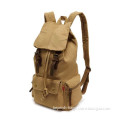 Multi-Function Vintage Canvas Leather Hiking Travel Military Backpack for Men